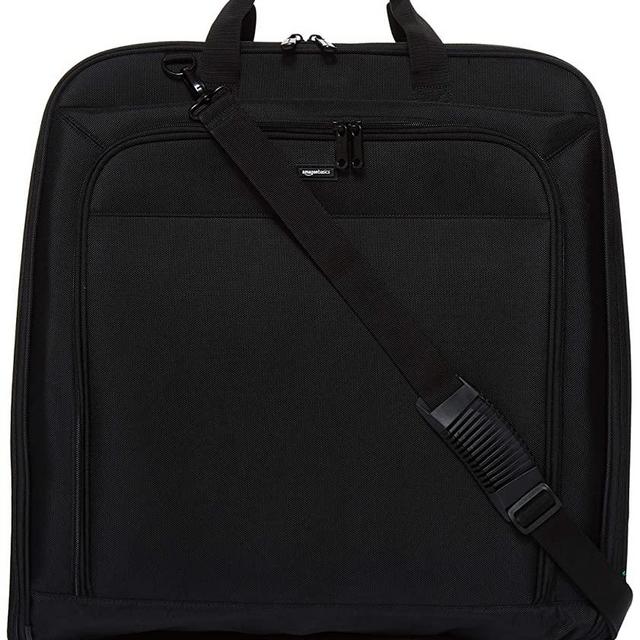 Amazon Basics Premium Travel Hanging Luggage Suit Garment Bag, 23 Inch, Black