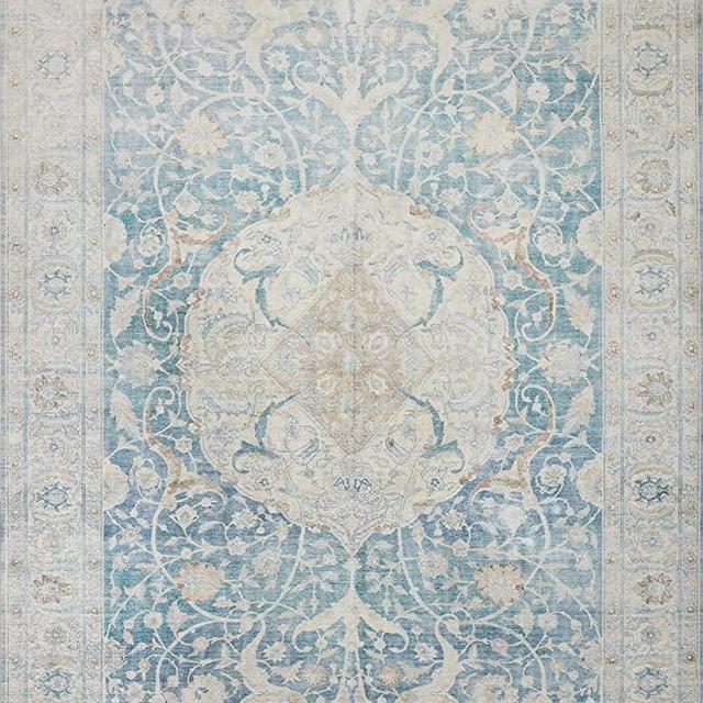 Chris Loves Julia x Loloi Jules JUL-03 Antique / Sky Oriental Area Rug 5'-0" x 7'-6"