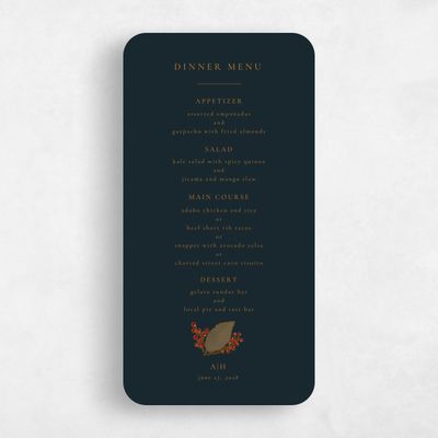 Blue Rounded Wedding Menu - Elody