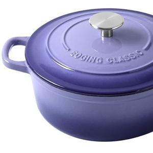 Enameled Cast Iron Duch Oven, 5.5 Quart Round Dutch Ovens Pot with Lid, Dual Handle for Bread Baking, Purple