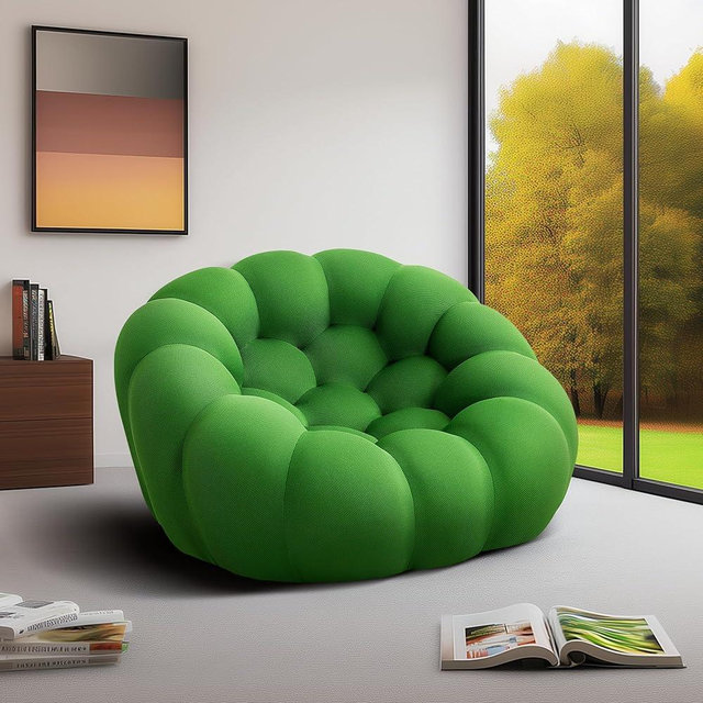 VASOENY 47'' Bubble Sofa, Oversized Single Lazy Sofa, Modern Mesh Fabric 3D Honeycomb Shape Floor Couch, No Assembly Required Couch for Living Room, Office