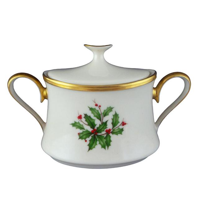 Lenox China HOLIDAY Sugar Bowl w/ Lid Mini 1st Quality USA Mark for Christmas