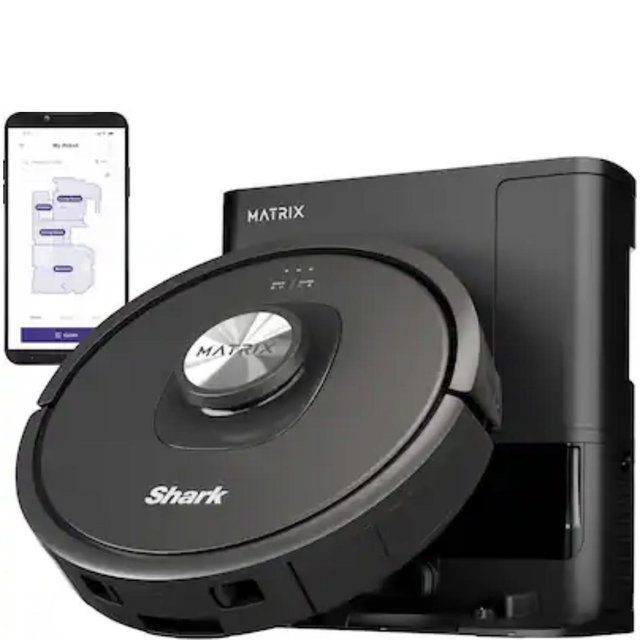 Shark - Matrix Self Empty Robot Vacuum with Bagless, 45-Day Capacity Base, Self-Cleaning Brushroll, Precision Mapping - Black