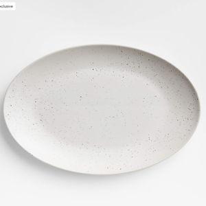 Large Craft Charcoal Grey Oval Platter + Reviews | Crate & Barrel