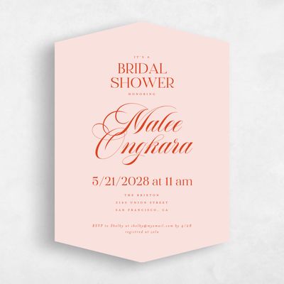 Orange Diamond Wedding Wedding Shower Invitation - Ravello Portrait