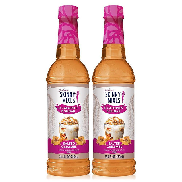 Jordan's Skinny Syrups Salted Caramel, Sugar Free Flavoring Syrup, 25.4 Ounce Bottle (Pack of 2)