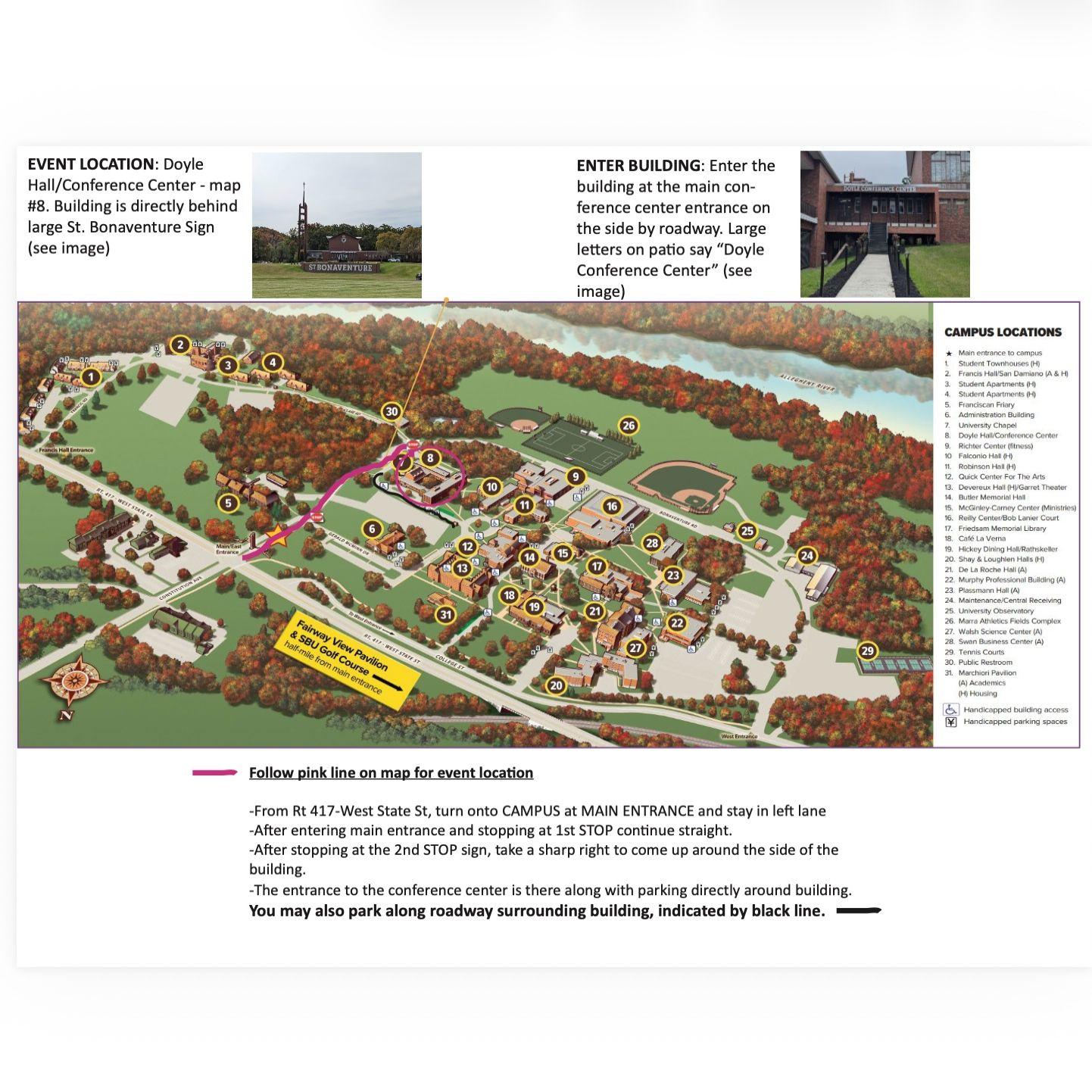 Directions to the ceremony/reception (same building) and parking details! You can also park in open parking lots nearby