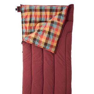 L.L.Bean Flannel Lined Camp Sleeping Bag, 40°, Burgundy/Sea Pine Apple Cinnamon, Reg size