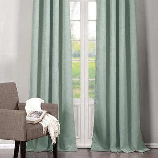 Quincy Faux Velvet Blackout Curtain Panel, Set of 2