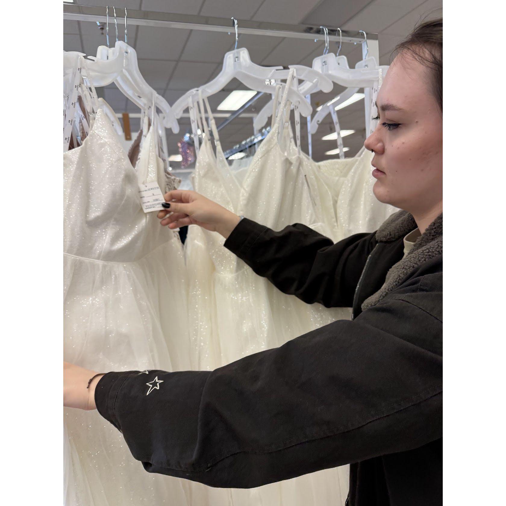Olivia helping with wedding dress shopping—such a fun and special day! 👗💖