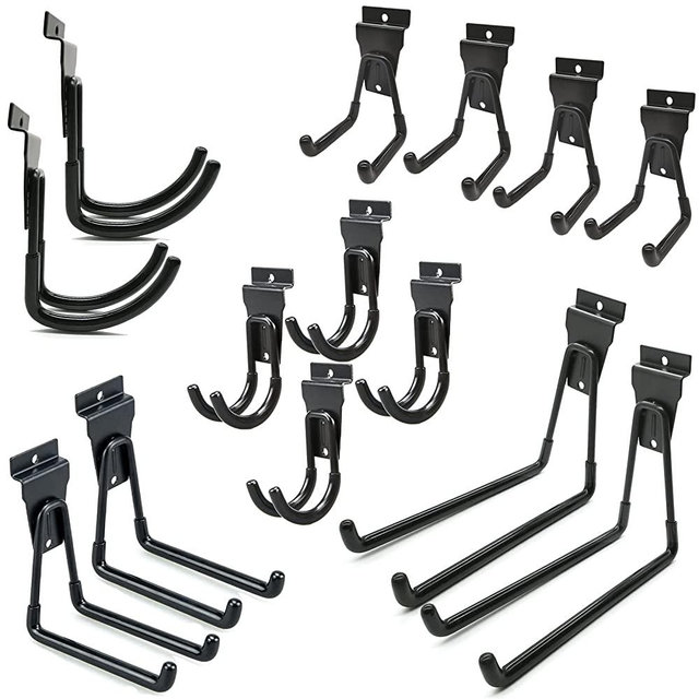 Slatwall Hooks Garage Slatwall Accessories Multi Size Slat Wall Hanging Hooks and Hangers, 14Pack