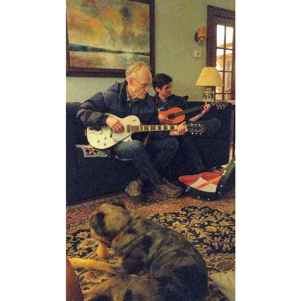 Guitar jam session with Ryder's late father Bill and Julie's dog Riley - January 2019