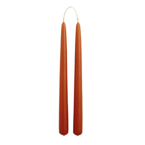 Orange Hand Dipped Classic Taper Candles 2 Pack