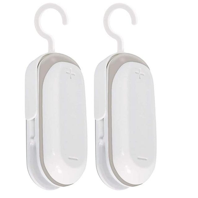 Mempedont Mini Bag Sealer – Heat Sealer for Plastic Bags – Vacuum Food Sealer and Cutter – Portable and Practical – Quick and Easy Seal for Snack Bags – Handheld Bag Sealer – Set of 2