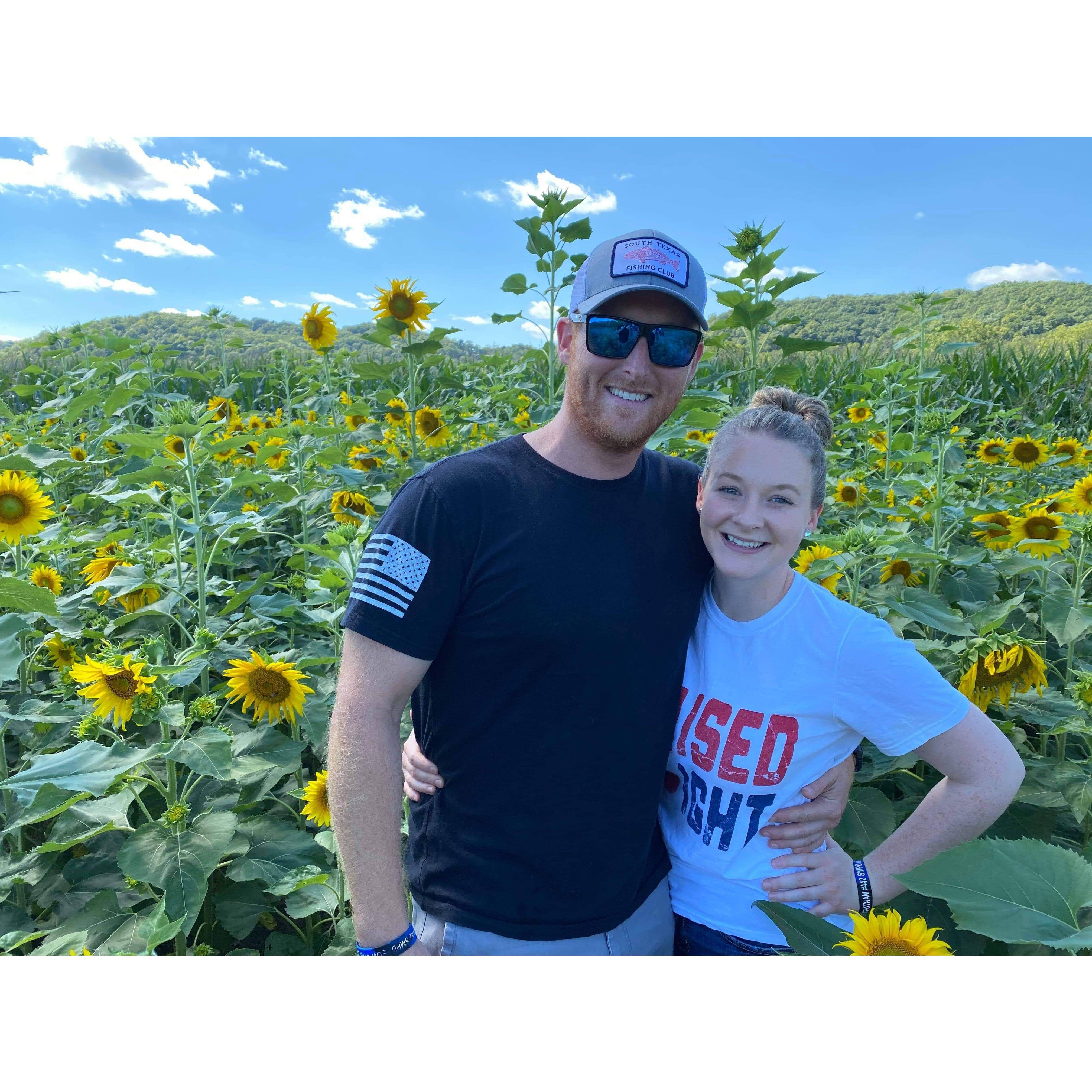 Visit to a sunflower farm while visiting family in Missouri. Are you even a basic white couple without this photo?