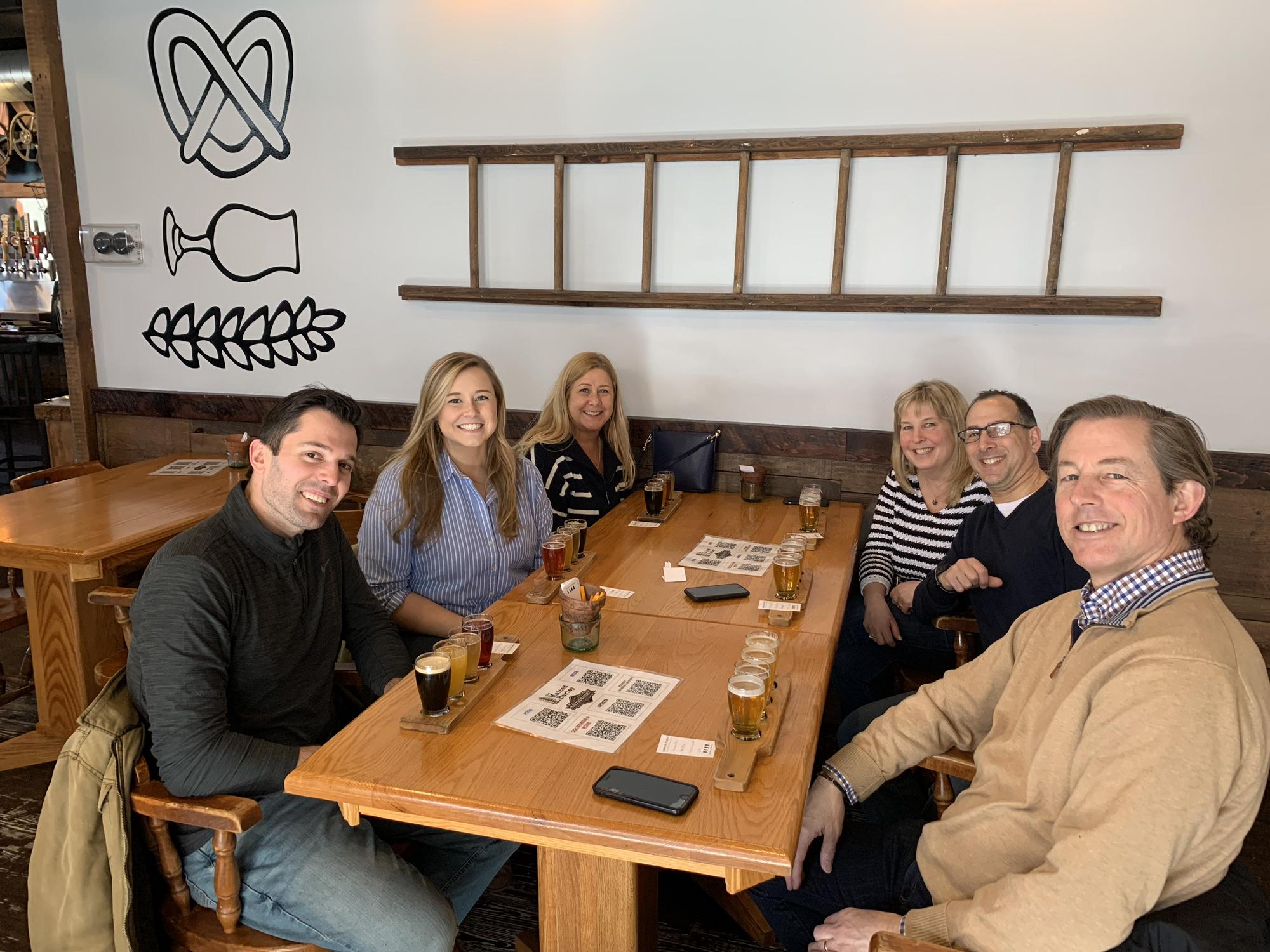 Beer tasting in Providence with the Aunt and Uncle and parents of the Bride