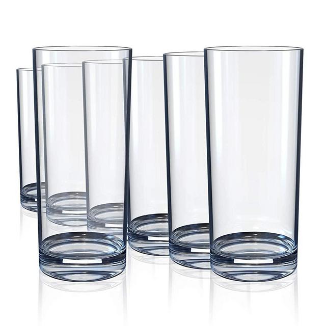 Drinking Glasses, Highball Glass Cups for Cocktails, Whiskey, Water, Juice, Beer, Wine, Glass Cups Glassware Heavy Base Lead-Free Clear 10 Ounce -Sets of 6