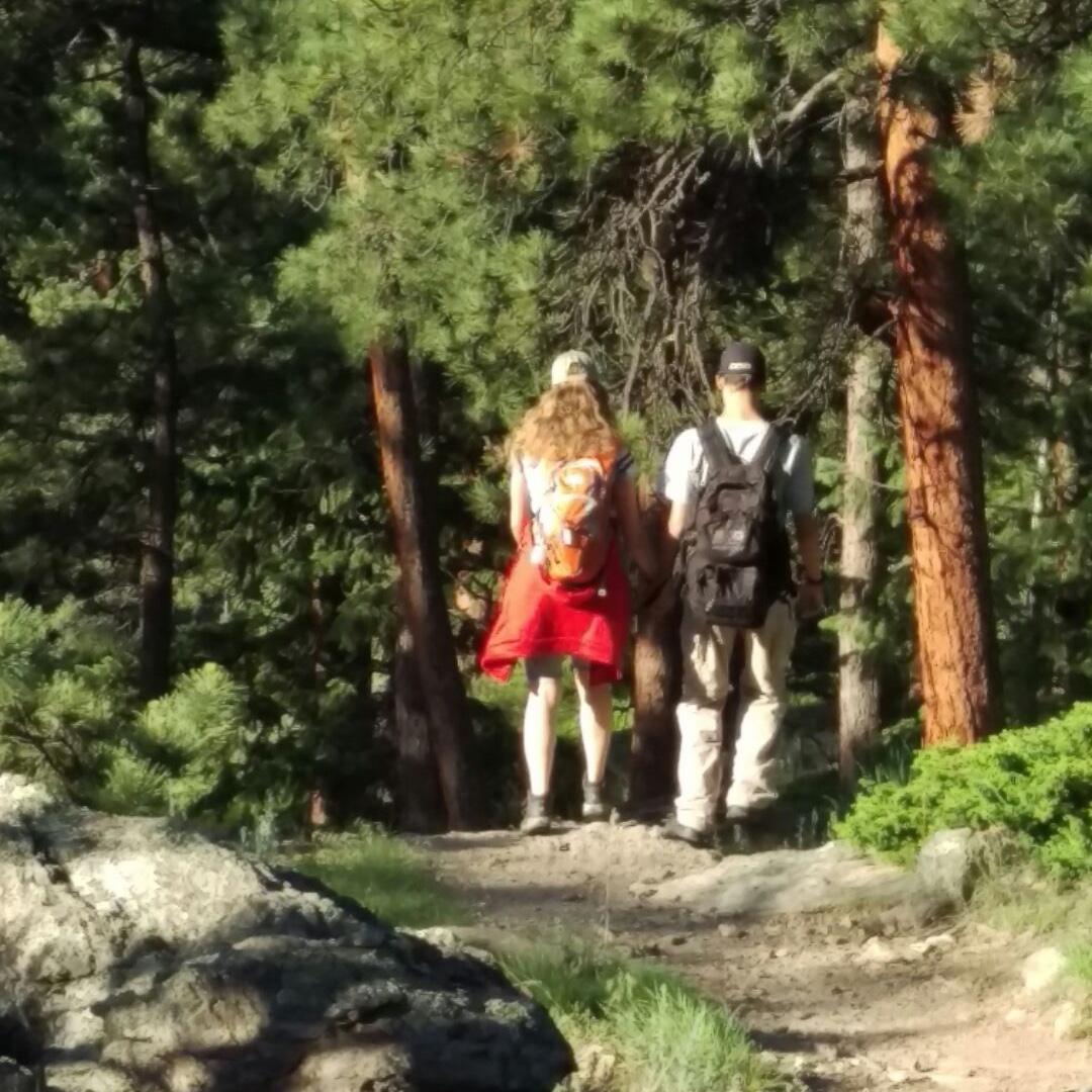 Our first non-scouting hike together on Three Sisters Trail with Nick's mom, who took the photo.