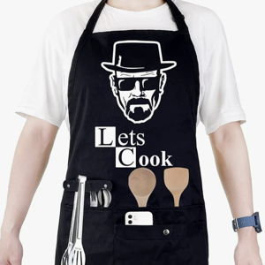 Funny Cooking Chef Apron with Pockets BBQ Kitchen Work Aprons Birthday Dad Creative Gifts