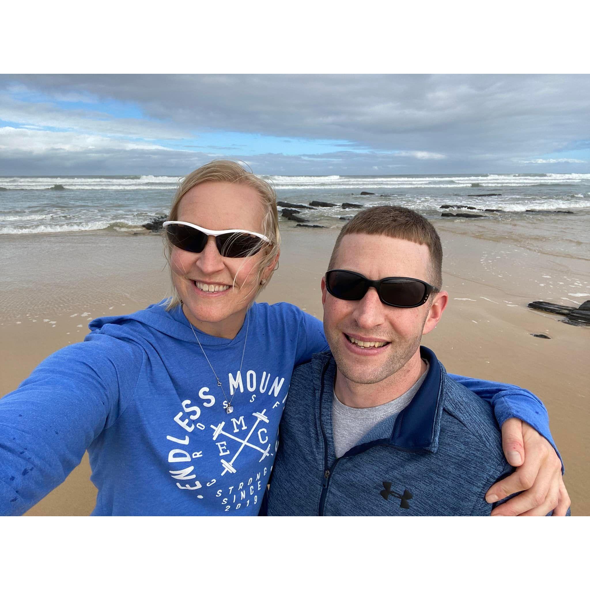 In front of the ocean in South Africa