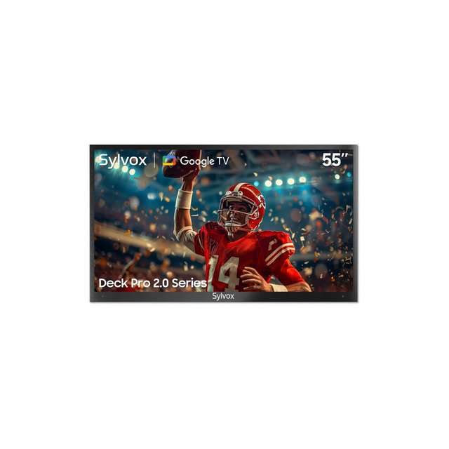 SYLVOX 55" Outdoor TV, 1000nits Google Smart TV Built-in Google Assistant, Chormecast, IP55 Waterproof Outside TV for Partial Sun