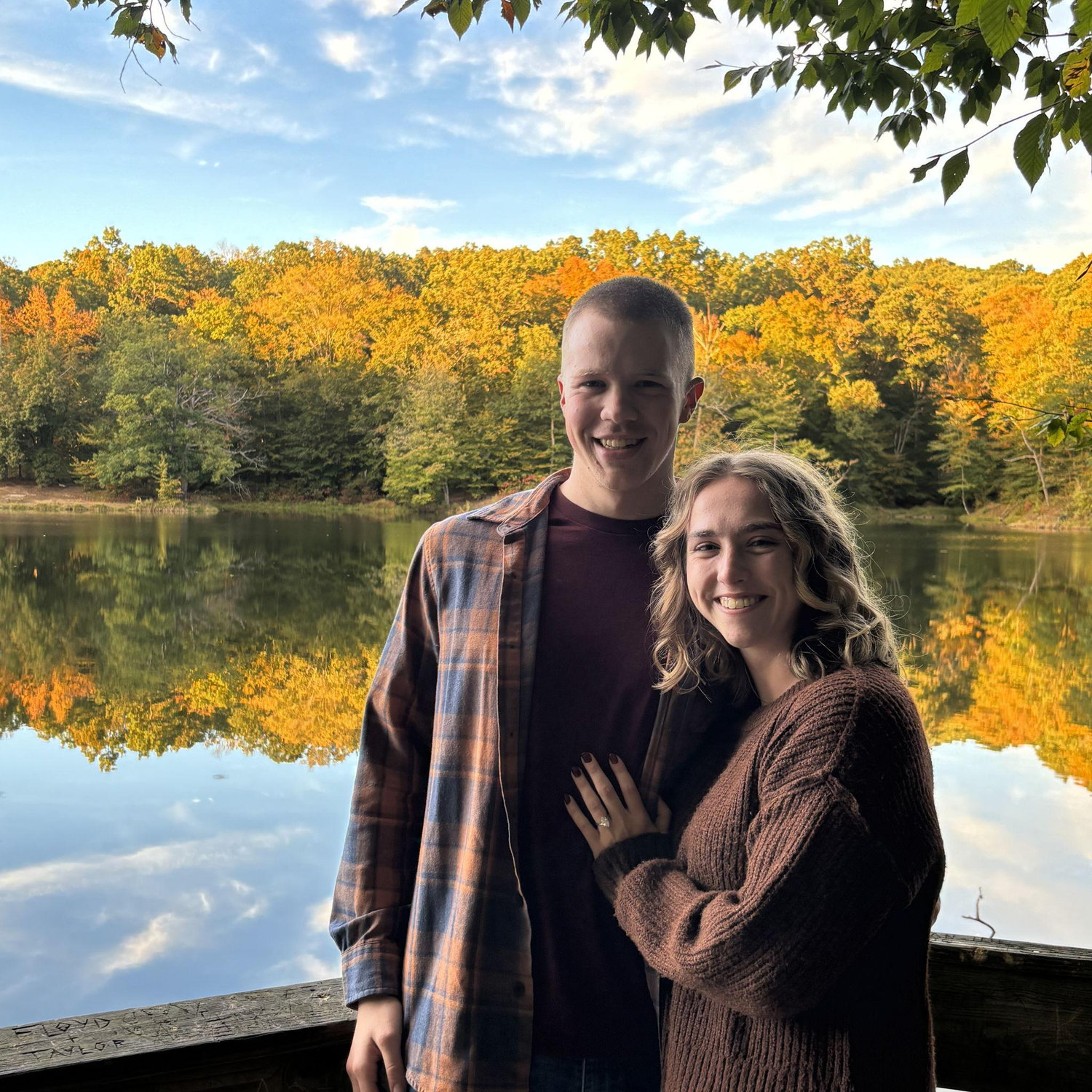 Right after we got engaged on October 10, 2025, in Brown County State Park