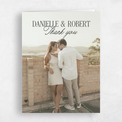 Dark Charcoal, Grey Wedding Thank You - Encanto Photo