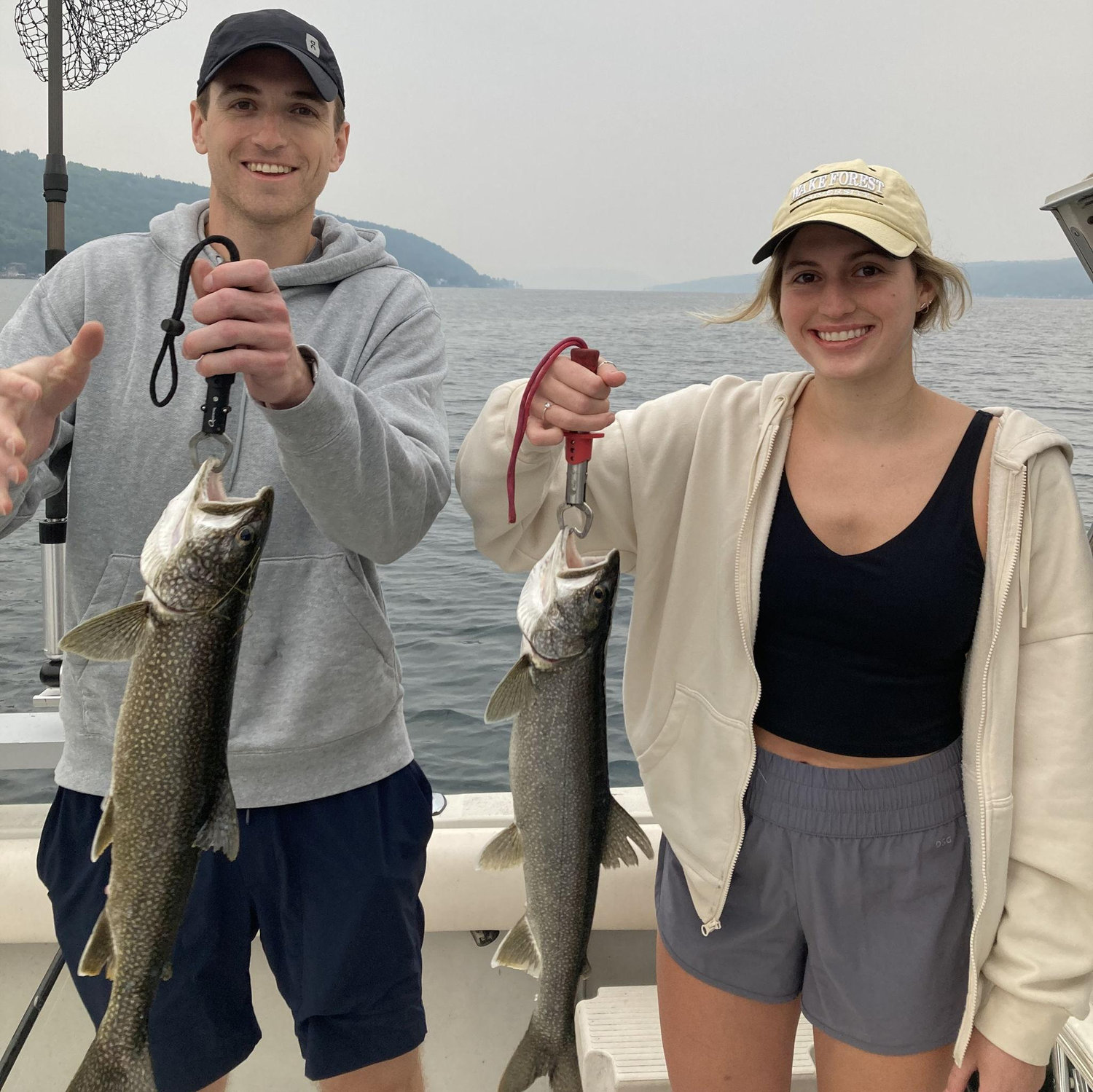 Gone fishin' - James caught his first Keuka lake trout!