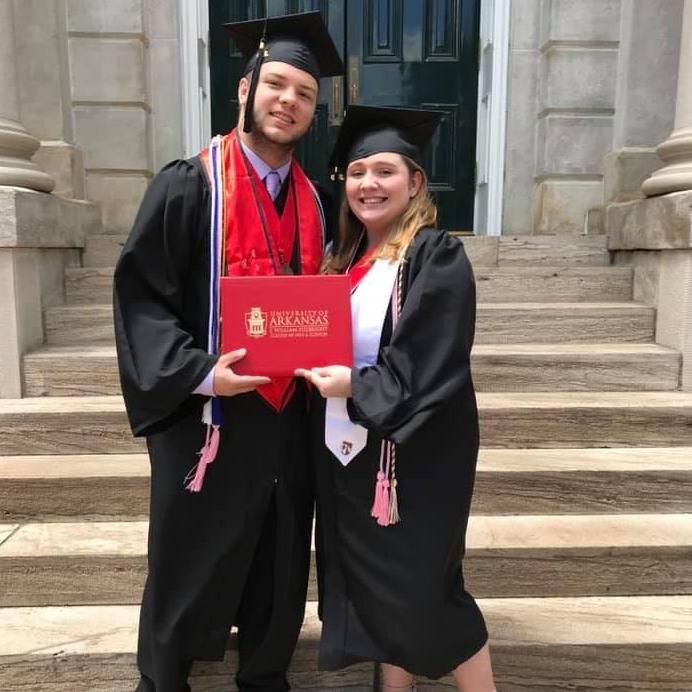 Graduating from The University of Arkansas together