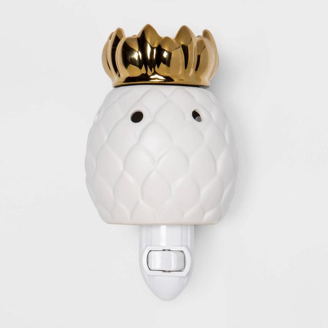 5" x 3" Pineapple Dish Plug-In Scent Warmer Gold/White - Opalhouse™