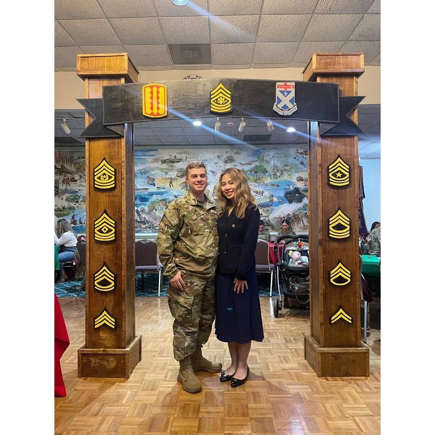 Our first holiday meal with Baileys unit during His Sergeants Ceremony