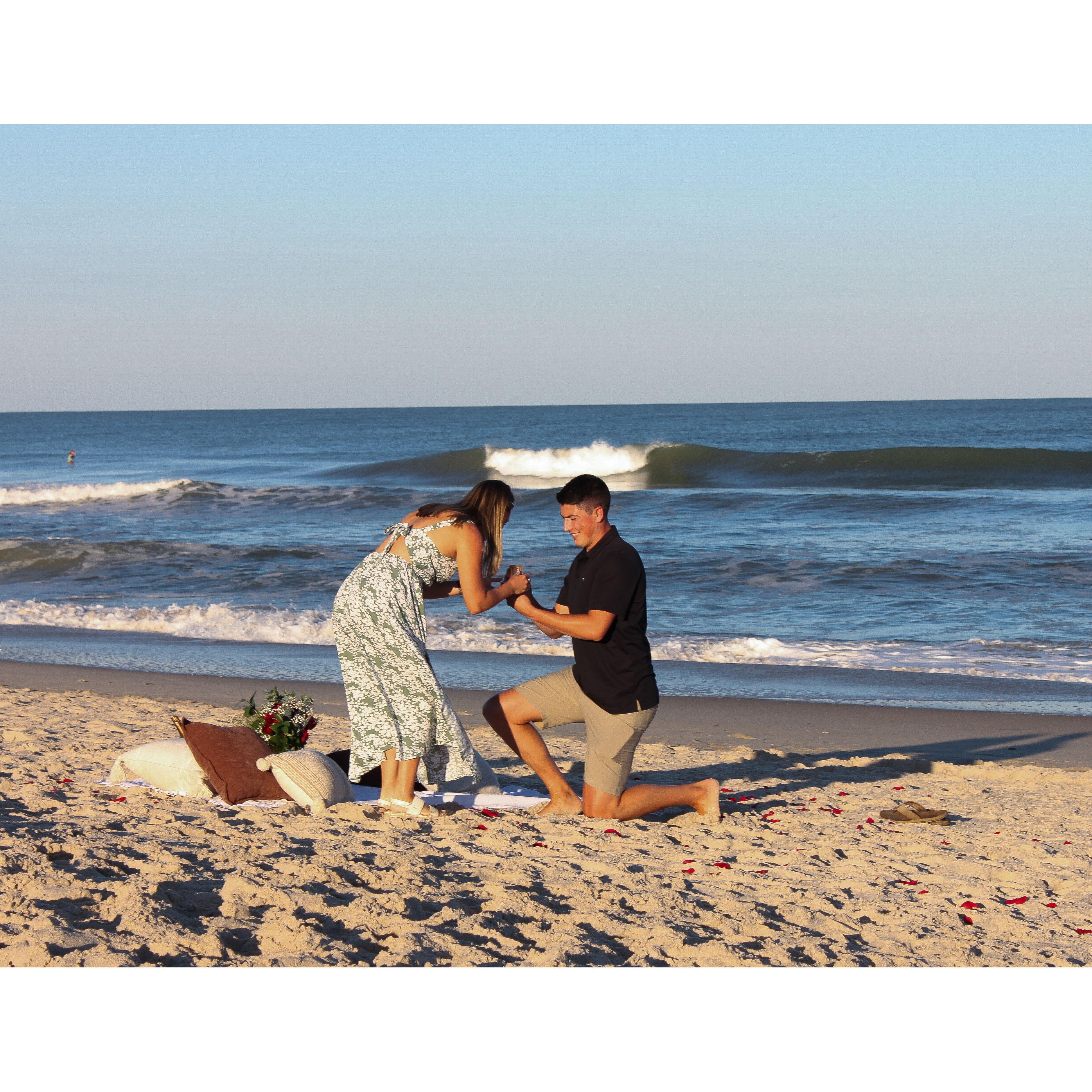 Mike proposed on the beach at Assateague Island on September 16th, 2023.