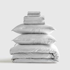 Organic Bamboo Viscose Deluxe Bedding Bundle in Light Grey