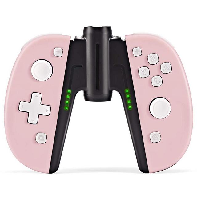 FUNLAB Wireless Joypad Controller Replacement for Nintendo Switch JoyCon,Macro Button/Turbo/Vibration/Motion Functions,Rechargeable Pair Joy Pad Joystick Remote Controllers with Grip-Pink