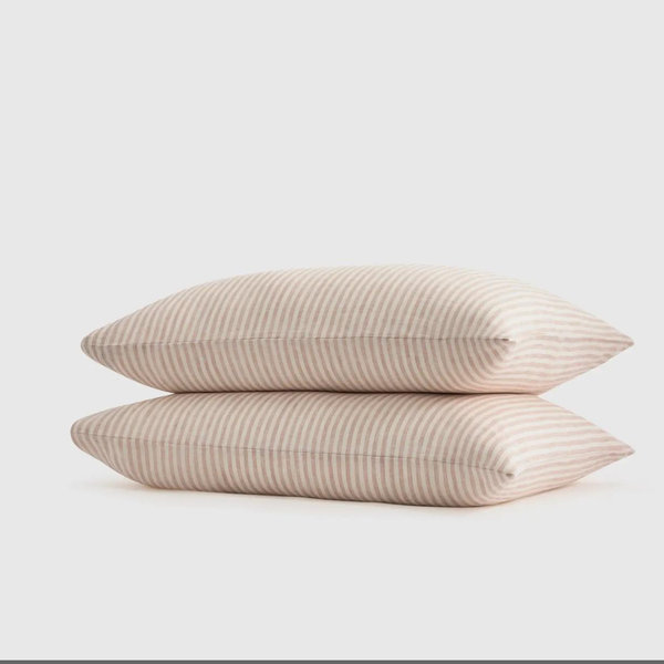 European Linen Stripe Pillowcases Set
