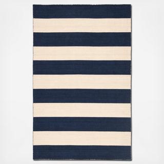 Flat-Weave Wool Tierra Rug Blue/Ivory