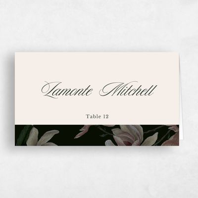 Black Wedding Place Card - Gratia