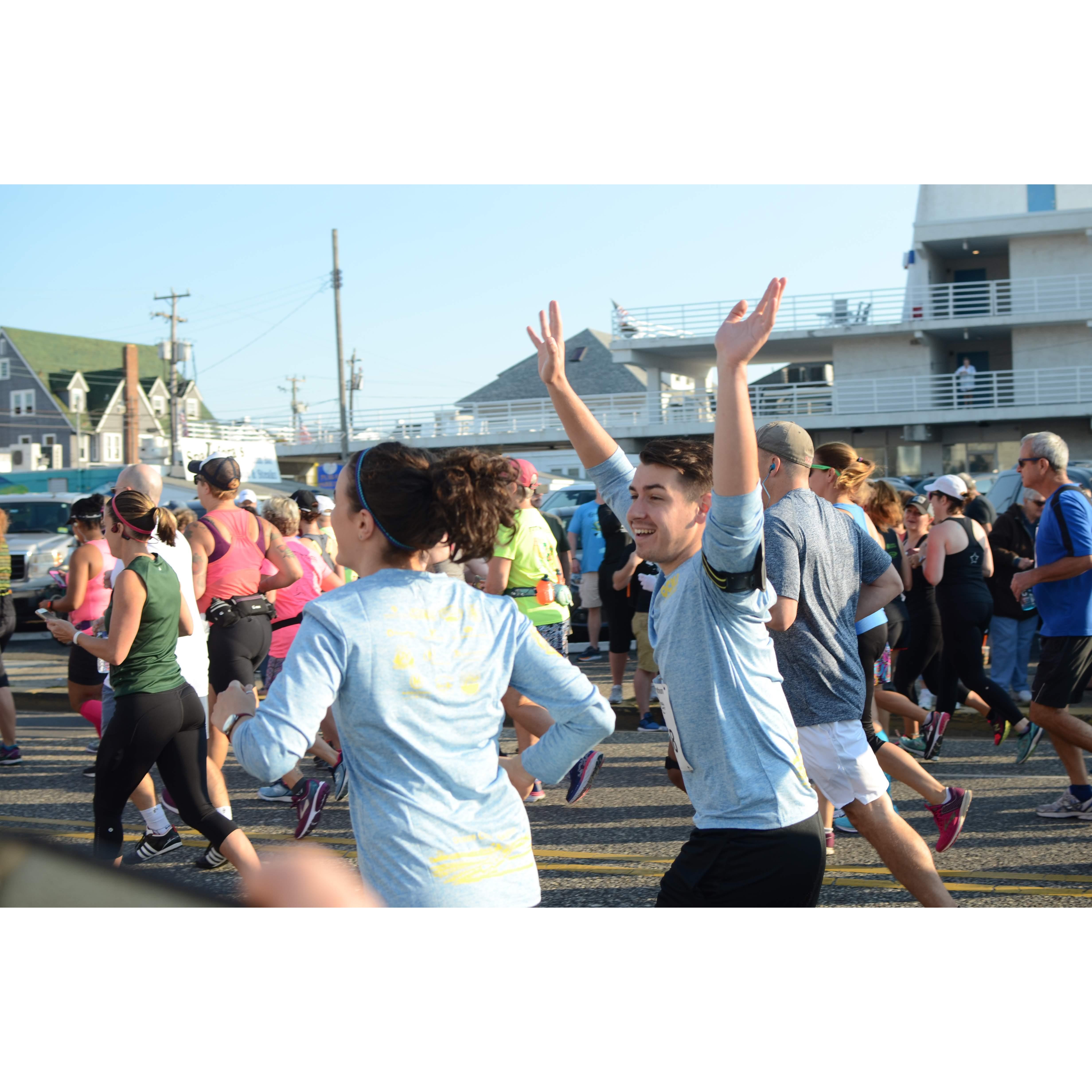 Our first half marathon in beautiful Ocean City, NJ! Mandatory training dates were a wonderful excuse to see each other many times a week.