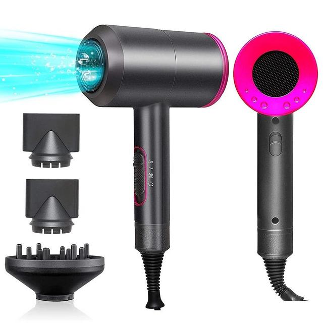 Professional Hair Dryer Negative Ionic Blow Dryer Hot Cold Wind Air Brush Hairdryer Strong Power Dryer Salon Style Tool (grey)