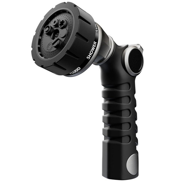 RESTMO Heavy Duty Hose Nozzle, Metal Garden Water Hose Sprayer with 7 Watering Patterns, Thumb Control, On Off Valve, High Pressure Nozzle Sprayer for Watering Plants, Car and Pet Washing, Silver