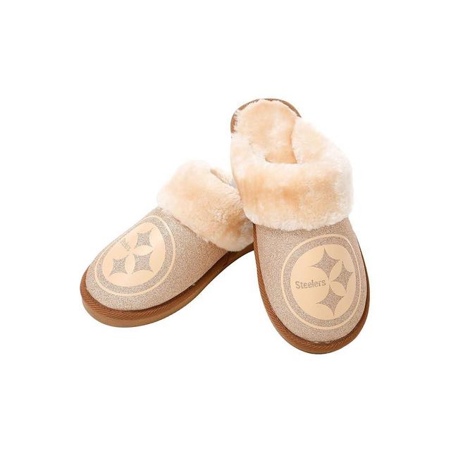 FOCO Womens NFL Team Logo Glitter Open Back Moccasin