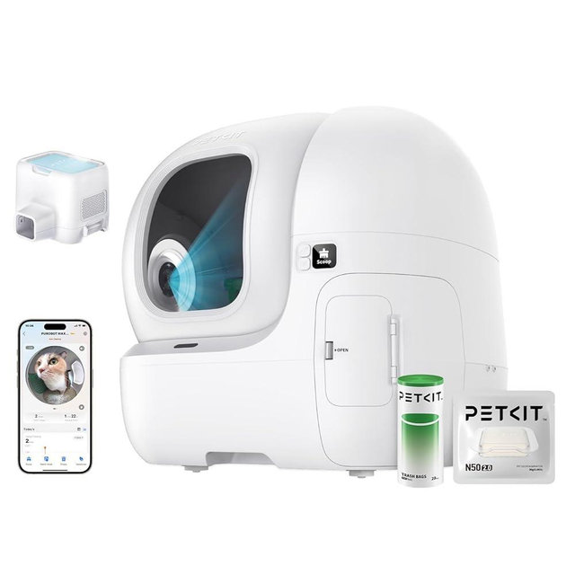 PETKIT 2025 New Purobot Max Pro AI-Camera Automatic Cat Litter Box, 210° Wide Angle Lens, 5G&2.4G Self Cleaning Litter Box for Multiple Cats, App Control/Odor-Free