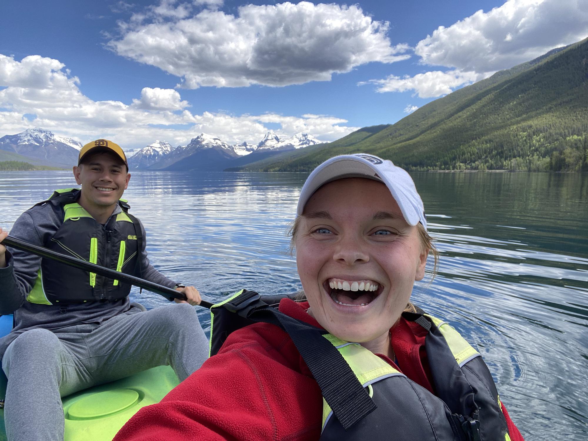 Kayaking in Glacier National Park with Uncle Albert and Ellie!