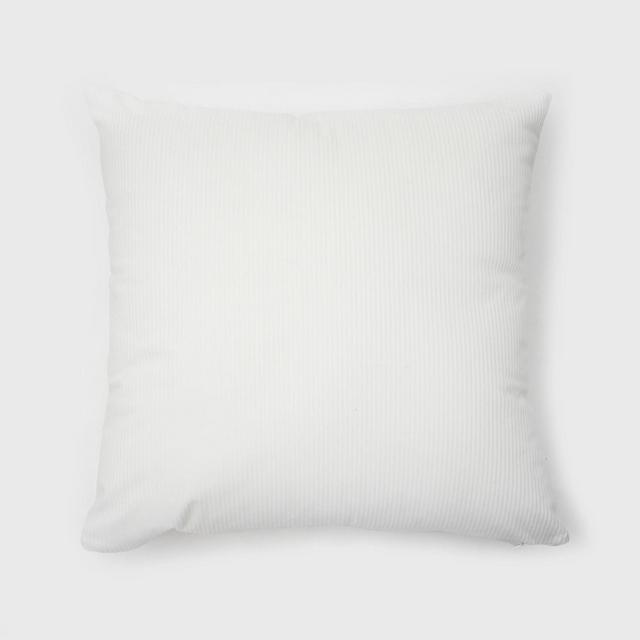 18"x18" Solid Ribbed Textured Square Throw Pillow White - freshmint