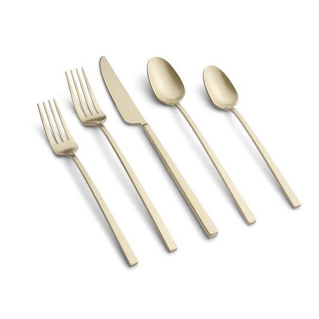 Cambridge Silversmiths Damaris Champagne Satin 20-Piece Flatware Set, Service for 4
