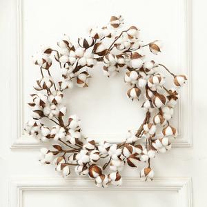 VGA - 24 Inch Real Cotton Wreath Farmhouse Decor Christmas Vintage Wreath