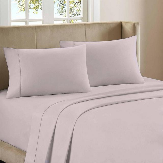 Queen 300 Thread Count Organic Cotton Brushed Percale Sheet Set Lavender - Purity Home