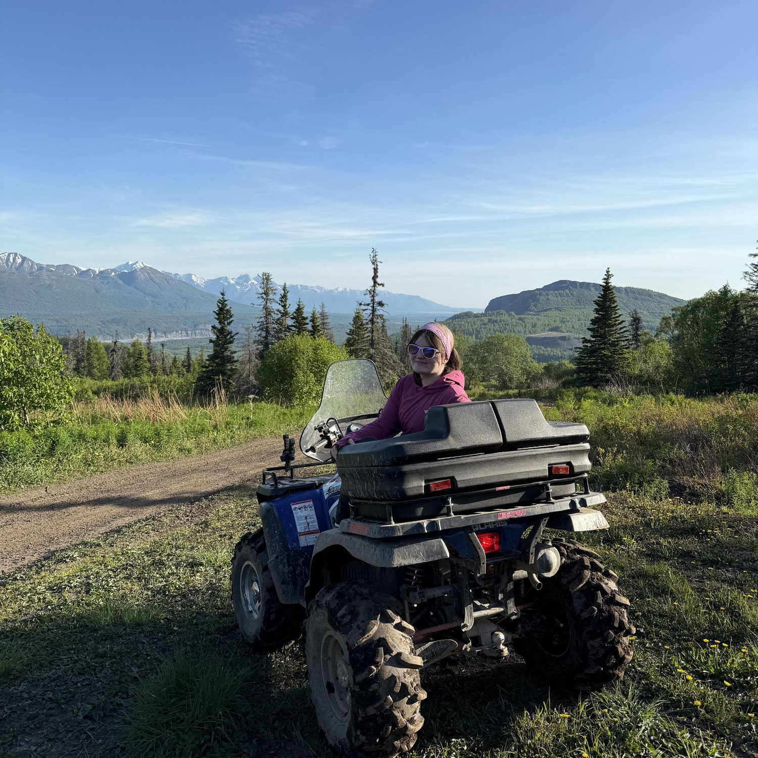 Posing on the HOG-RUNNER near Eska Falls.