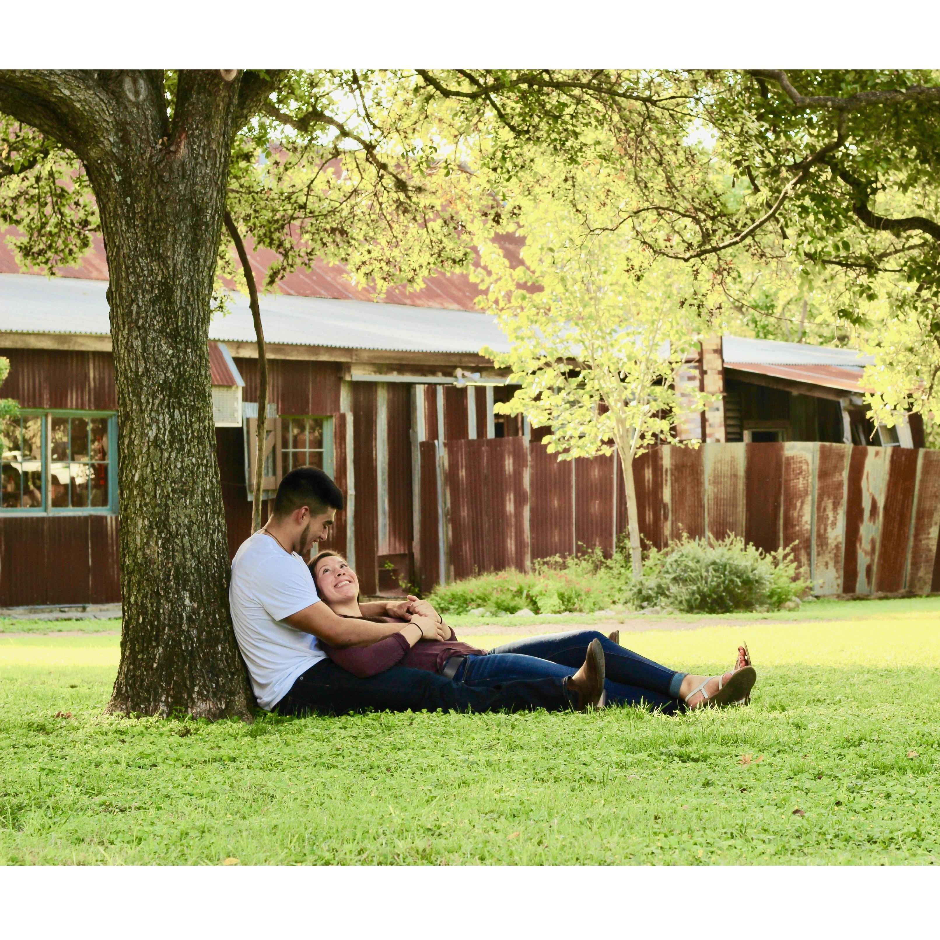 During their 1 year anniversary photoshoot in Gruene