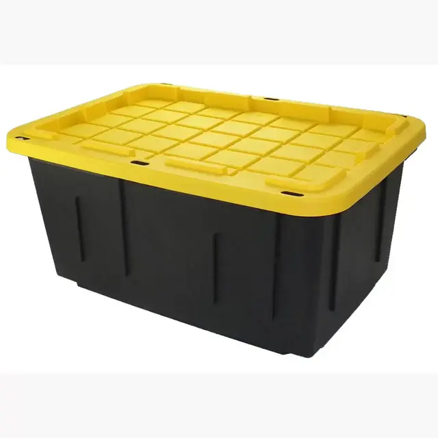 Project Source Large 27-Gallon (108-Quart) Black Tote with Standard Snap Lid